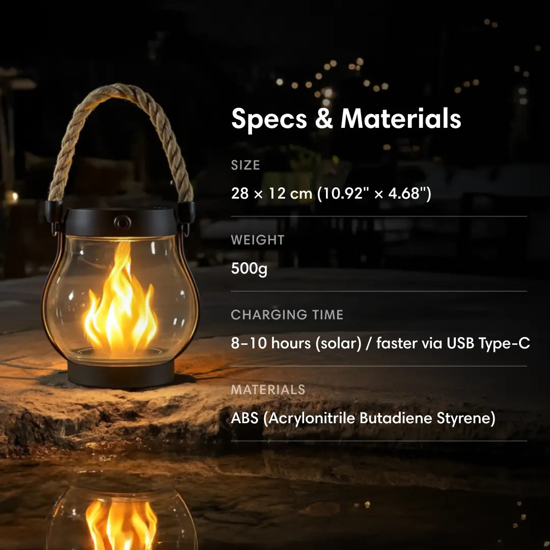 KILIXA™ Solar Flame Lantern – Elegant Waterproof Hanging Light for Cozy Garden & Patio Ambiance