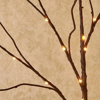 1Pc 74Cm/29.13In 50LED Brown Artificial Branches Lights,Indoor Battery Powered Decoration Light for Home,Restaurant,Coffee,Store